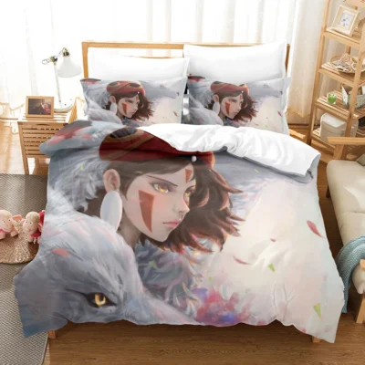 3D Princess Mononoke Cartoon Print Duvet Cover Set Bedding Sets Twin Full Queen King Size Soft 6 - Princess Mononoke Store