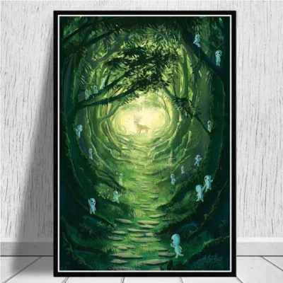 Japan Anime Princess Mononoke Canvas Painting Posters and Prints Wall Art Pictures for Living Room Cuadros 13 - Princess Mononoke Store